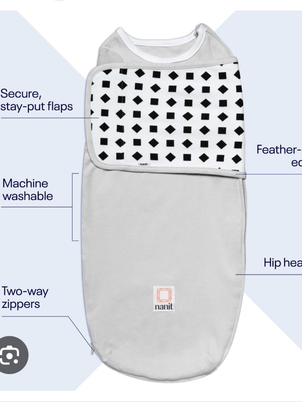 Nanit Breathing Wear Swaddle Sleep Sack Size 0-3 Months